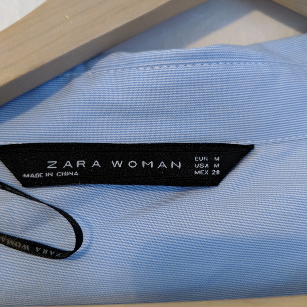 SOLD Zara Woman Light Blue Button Down - Picture 5 of 8